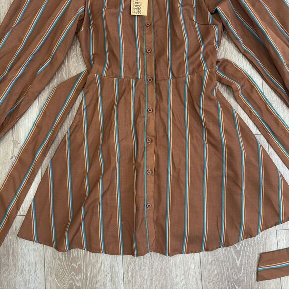 NWT Flying Tomato Freemarket Give It A Go Woven Striped Mini Shirt Dress Small - Picture 8 of 16